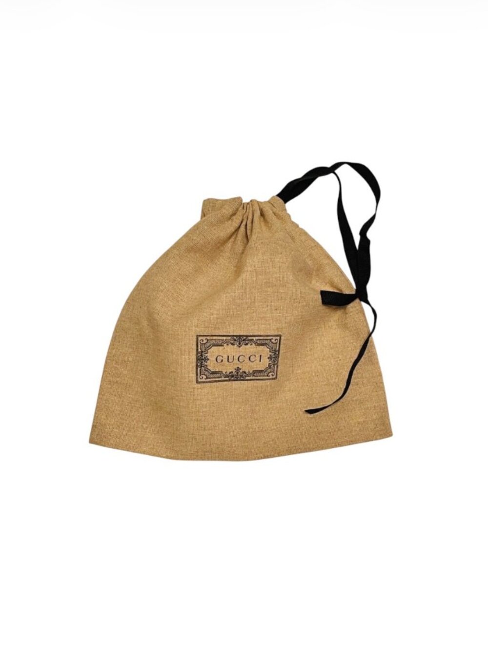 Gucci Small Tan Canvas Drawstring Dust Bag 9" x 8.5"